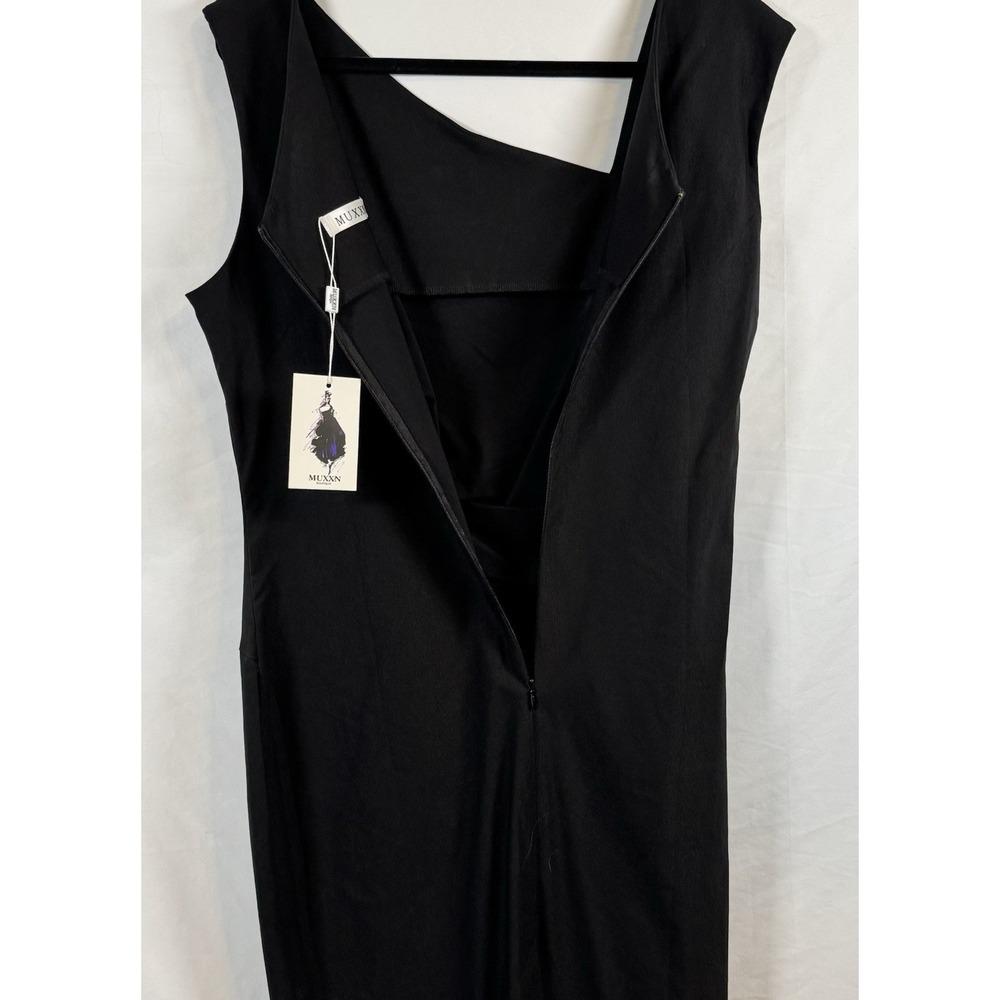 MUXXN Black Ruched Bodycon Midi Dress Sleeveless Women's 3X NWT Cocktail Party - Picture 9 of 12
